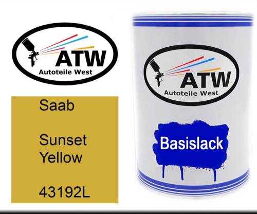 Saab, Sunset Yellow, 43192L: 500ml Lackdose, von ATW Autoteile West.